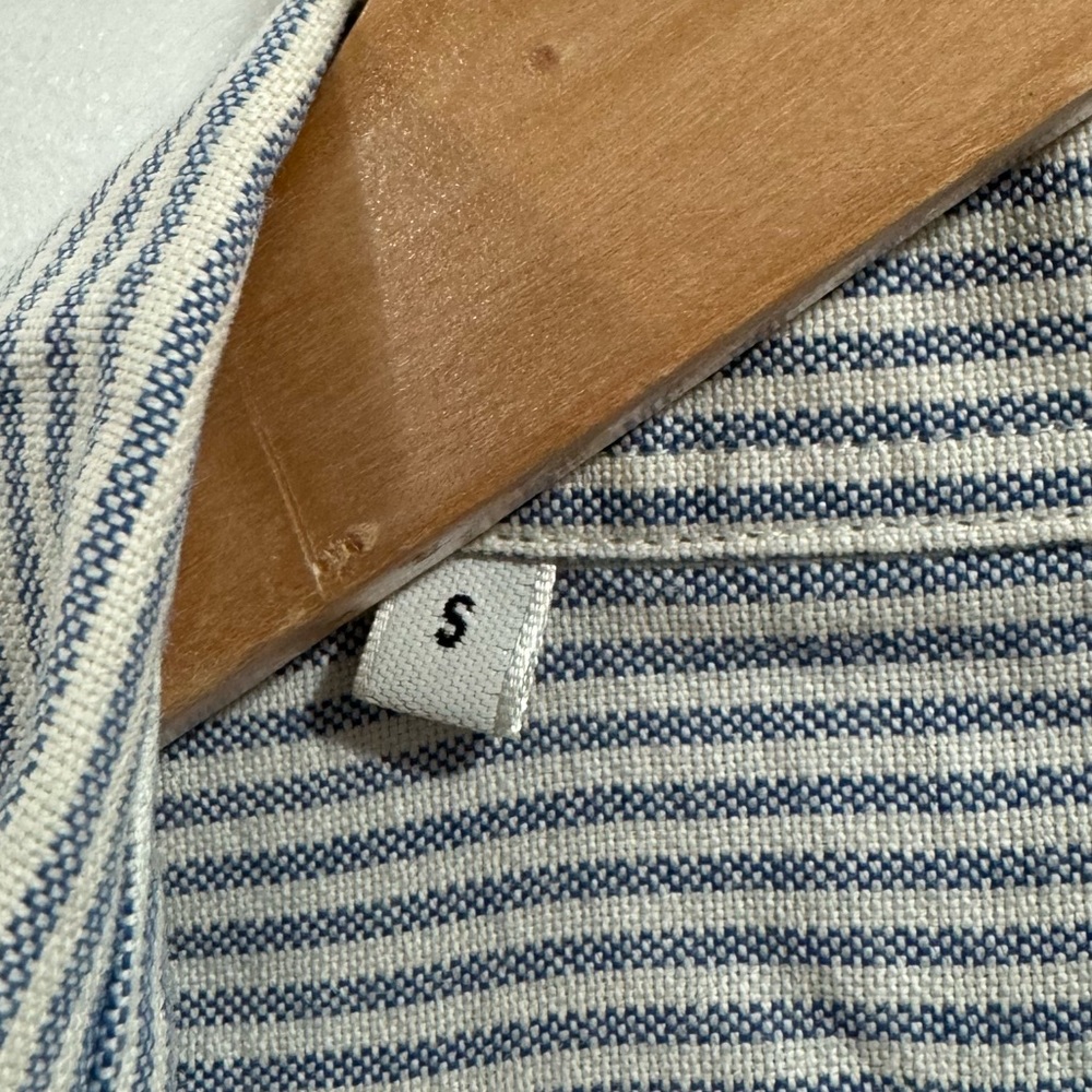 MAISON LABICHE Paris Women’s Blue Striped Button Down Shirt Size Small - Picture 5 of 10